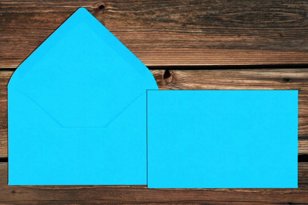 Briefhüllen 90x140 mm Nassklebend Ozeanblau 120 g/qm